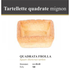 TARTELLETTE QUADRATA DI FROLLA MIGNON TARTE PATRATE 45X45MM